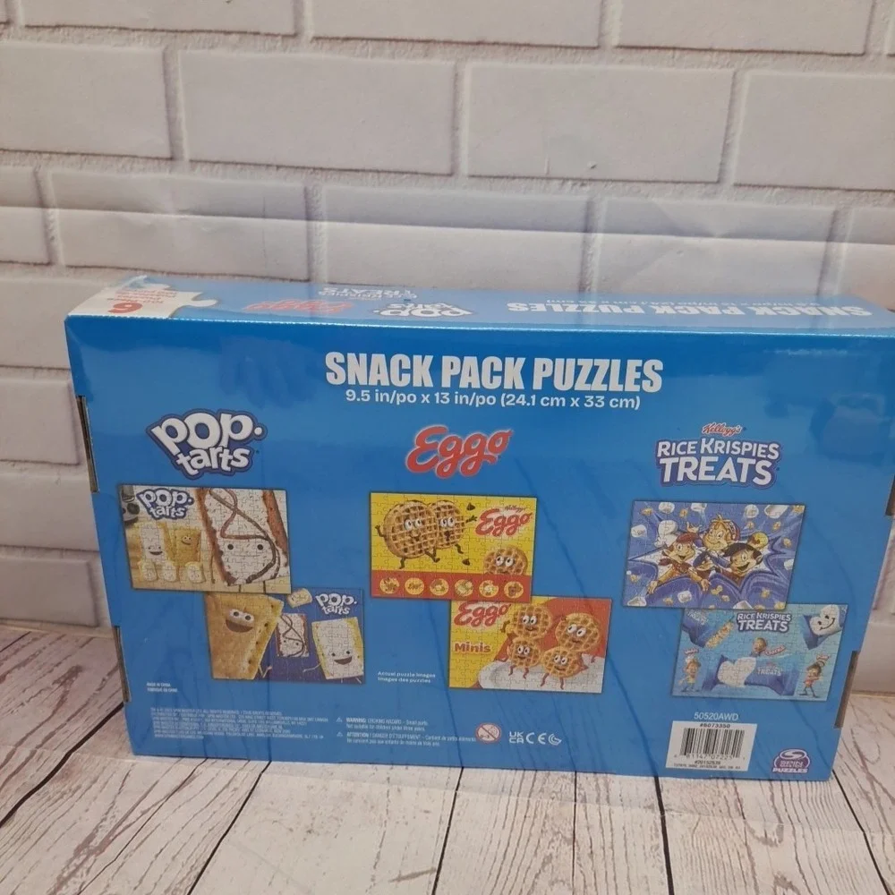 Kellog's Snack Pack 6 x 100‎ Pc Jigsaw Puzzles, Brand New-Sealed Box!